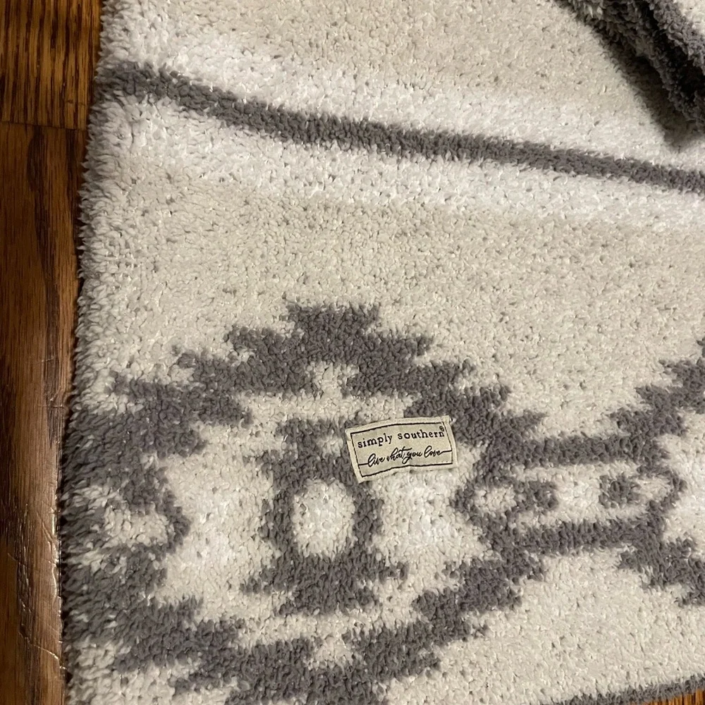 Simply Southern Tan/White/Grey Quarter Zip Pullover MEDIUM